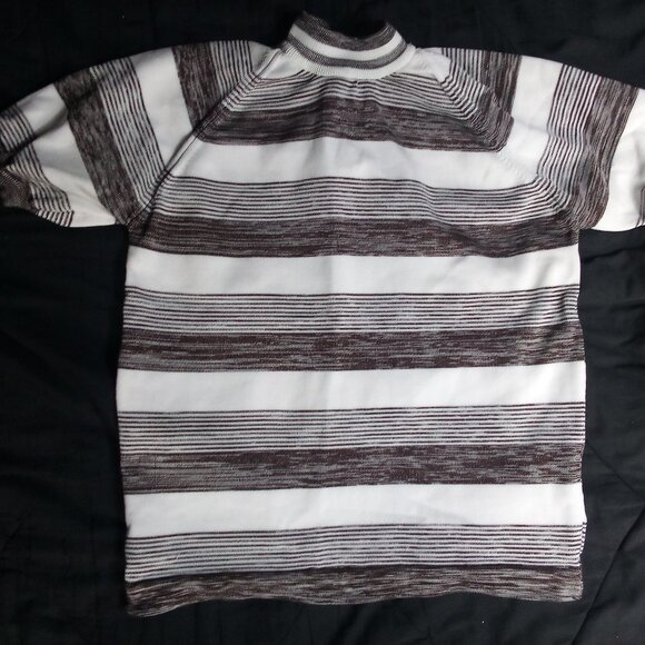 Vintage 70s Striped Polyester Short Sleeve Shirt - Picture 2 of 5